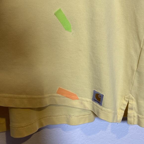 Carhartt Buttery Yellow Polo Womens XL Preppy Casual Classic Relaxed Outdoor Rug - Picture 6 of 9